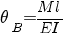 theta_B = {M l}/{EI}