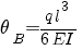 theta_B = {q l^3}/{6EI}